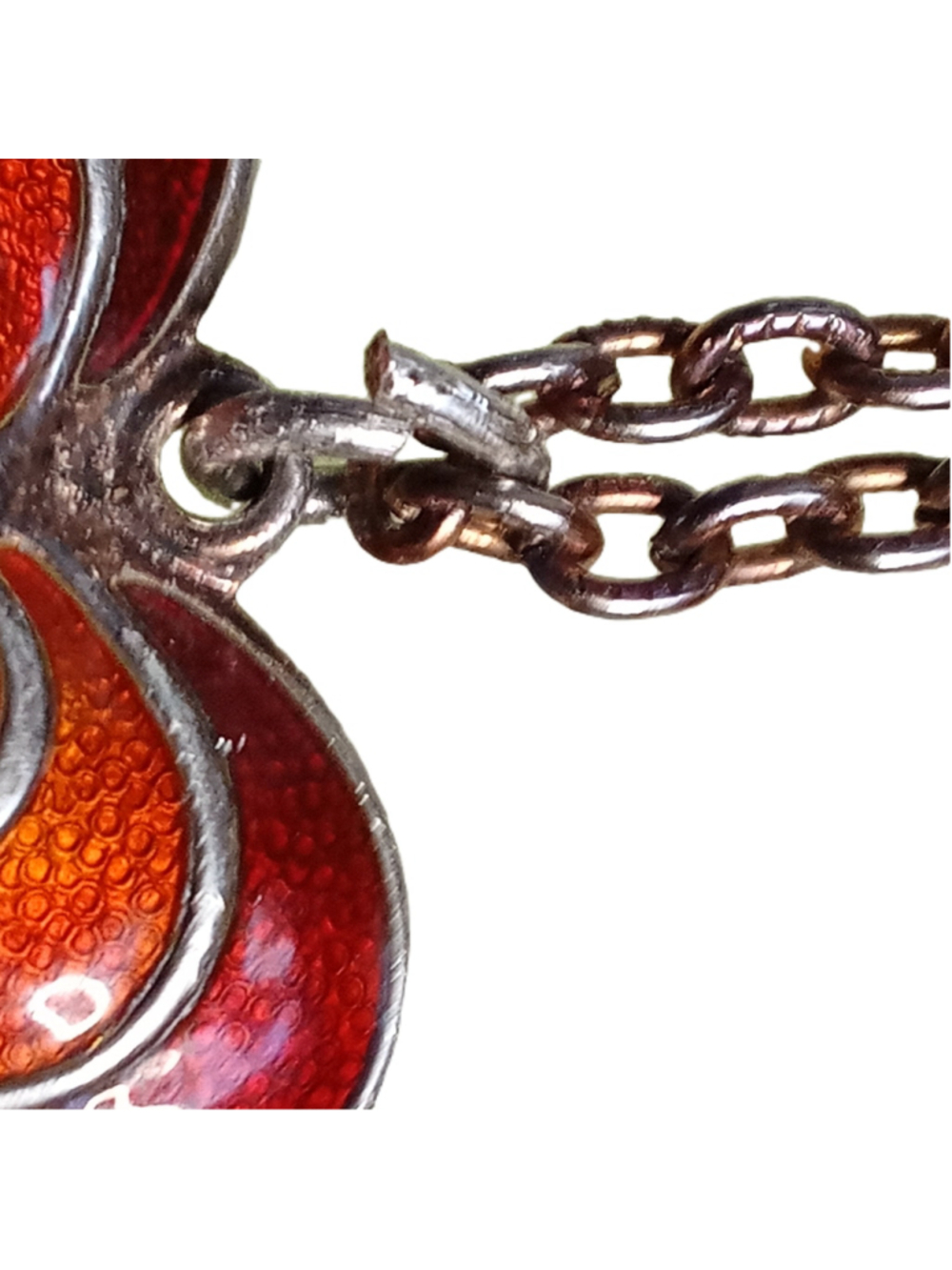 Collectible David-Andersen Red Enamel Heart Necklace in Sterling Silver - Picture 11 of 12